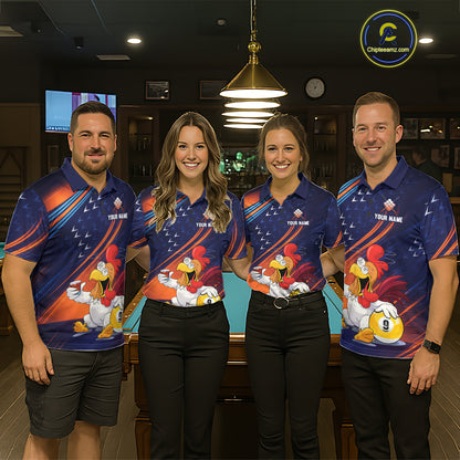Funny Chicken Billiard Shirts for Men Custom 9 Ball Billiard Jersey Pool Shirt BHT12