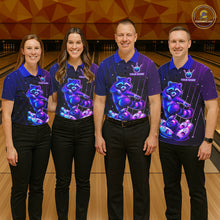 Load image into Gallery viewer, Neon Raccoon Bowling Shirt for Women Custom Bowling Team Jersey Polo &amp; 1/4-Zip Bowling Outfit QZT848