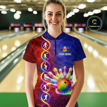 Load image into Gallery viewer, Personalized DNA Bowling Shirt for Women Bowling Team League Polo &amp; 1/4-Zip Bowling Gift QZT854