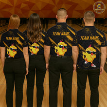 Load image into Gallery viewer, Funny Yellow Chicken Bowling Shirt Custom Polo &amp; 1/4-Zip Bowling League Jersey for Women QZT856