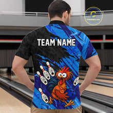 Load image into Gallery viewer, Custom Blue Chicken Bowling Team Jersey Funny Bowling Shirt for Men Polo &amp; Quarter-Zip QZT1139