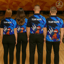 Load image into Gallery viewer, Custom Blue Chicken Bowling Team Jersey Funny Bowling Shirt for Men Polo &amp; Quarter-Zip QZT1139