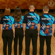 Load image into Gallery viewer, Custom Cyan Chicken Bowling Team Jersey Funny Bowling Shirt for Men Polo &amp; Quarter-Zip QZT1139