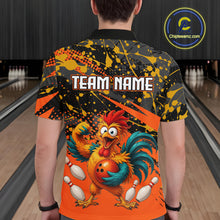 Load image into Gallery viewer, Custom Orange Chicken Bowling Team Shirt Funny Bowling Jersey for Men Polo &amp; Quarter-Zip QZT1140