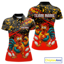 Load image into Gallery viewer, Custom Red Chicken Bowling Team Shirt Funny Bowling Jersey for Women Polo &amp; Quarter-Zip QZT1140