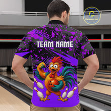 Load image into Gallery viewer, Custom Purple Chicken Bowling Team Shirt Funny Bowling Jersey for Men Polo &amp; Quarter-Zip QZT1140