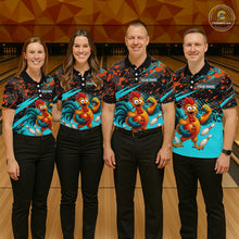 Load image into Gallery viewer, Custom Turquoise Chicken Bowling Team Shirt Funny Bowling Jersey for Men Polo &amp; Quarter-Zip QZT1140