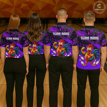 Load image into Gallery viewer, Custom Purple Chicken Bowling Team Shirt Funny Bowling Jersey for Men Polo &amp; Quarter-Zip QZT1140