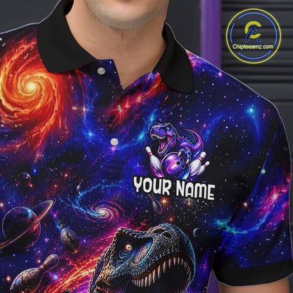 Galaxy Funny Bowling Shirt for Men Custom Bowling League Jersey Polo & Quartr-Zip QZT1022