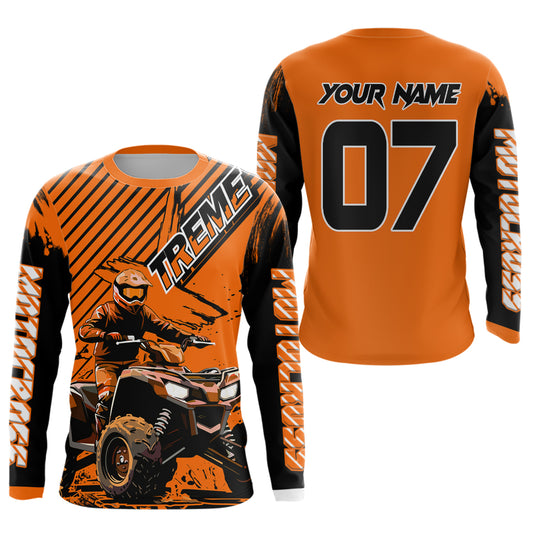 Orange ATV Racing Jersey Upf30+ Custom Motocross Jersey Men Women Extreme Riding Shirt for Kids MHT200