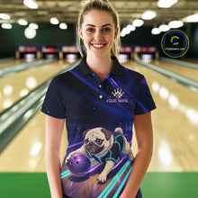 Load image into Gallery viewer, Funny Pug Dog Bowling Team Shirt for Women Custom Bowling Jersey Polo &amp; 1/4-Zip Bowling Unisex QZT908