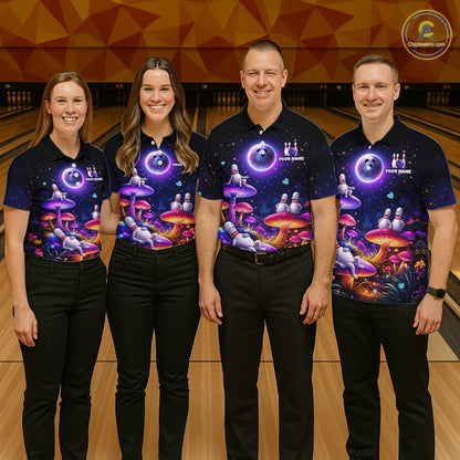 Mystic Bowling Night Garden Custom Bowling Team Shirt for Women Bowling Jersey Polo & Quarter-Zip QZT990