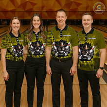 Load image into Gallery viewer, Custom Yellow Funny Cowboy Gun Bowling Shirt for Women Bowling Team Jersey Bowling Polo &amp; Quarter-Zip QZT915
