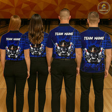 Load image into Gallery viewer, Custom Blue Funny Cowboy Gun Bowling Shirt for Women Bowling Team Jersey Bowling Polo &amp; Quarter-Zip  QZT915