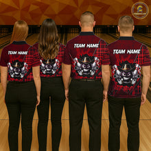 Load image into Gallery viewer, Custom Red Funny Cowboy Gun Bowling Shirt for Women Bowling Team Jersey Bowling Polo &amp; Quarter-Zip  QZT915