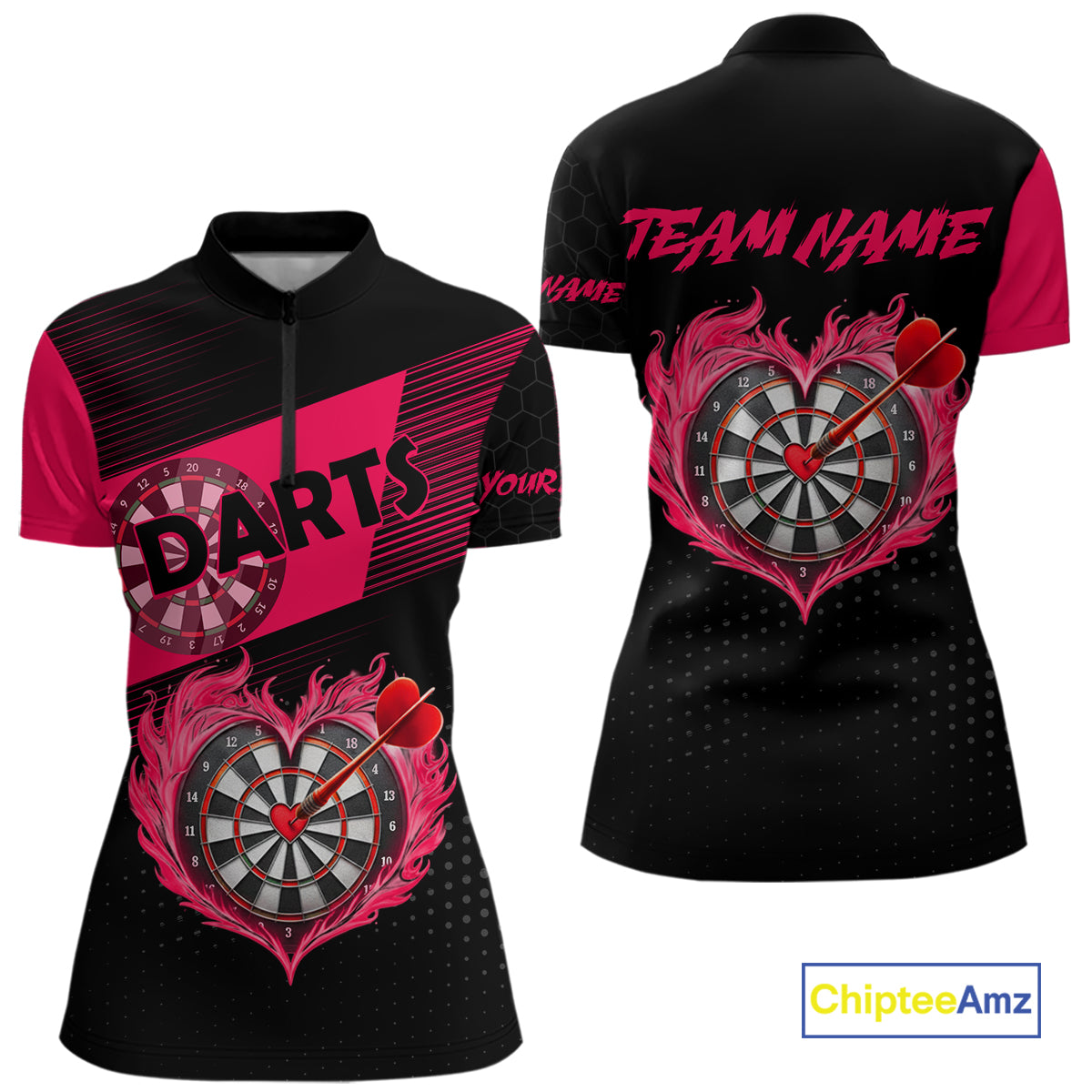 Personalized Pink Dart Shirt for Couples Valentine Dart Jersey for Women Dartboard Shirt for Team DHT9