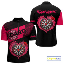 Load image into Gallery viewer, Personalized Pink Dart Shirt for Couples Valentine Dart Jersey for Men Dartboard Shirt for Team DHT9