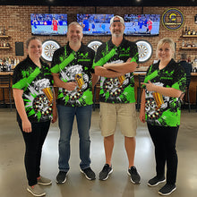 Load image into Gallery viewer, Funny Green Beer Dartboard Team Shirt for Men Custom Dart Jersey Polo &amp; Quarter-Zip Dart Outfit DHT40