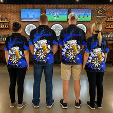 Load image into Gallery viewer, Funny Blue Beer Dartboard Team Shirt for Men Custom Dart Jersey Polo &amp; Quarter-Zip Dart Outfit DHT40