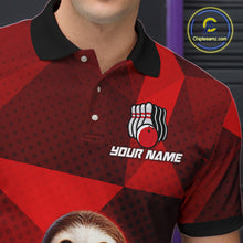 Load image into Gallery viewer, Red Funny Sloth Bowling Shirt for Men Custom Bowling Jersey Polo &amp; Quarter-Zip Bowling Outfit QZT995