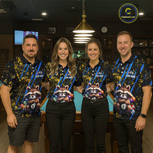 Load image into Gallery viewer, Custom Ugly Raccoon 8 Ball Billiard Shirts for Women Billiard Team Jersey Polo &amp; 1/4 Zip Pool Shirt BHT31