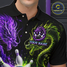 Load image into Gallery viewer, Multicolor Dragon Bowling Shirt for Men Custom Bowling Jersey Polo &amp; Quarter-Zip QZT1051