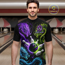 Load image into Gallery viewer, Multicolor Dragon Bowling Shirt for Men Custom Bowling Jersey Polo &amp; Quarter-Zip QZT1051