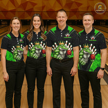 Load image into Gallery viewer, Custom Funny Green Crocodile Bowling Shirt Alligator Bowling Jersey for Women Polo &amp; 1/4 Zip QZT823