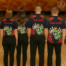 Load image into Gallery viewer, Custom Funny Red Crocodile Bowling Shirt Alligator Bowling Jersey for Women Polo &amp; 1/4 Zip QZT823