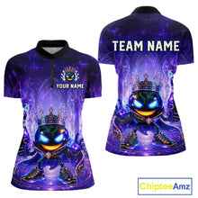 Load image into Gallery viewer, Customizable purple superhero shirt with 'Your Name' and 'Team Name' text on a white background.