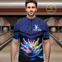 Load image into Gallery viewer, Personalized Bowling Team Shirt for Men  Polo &amp; 1/4 Zip Bowling Jersey League QZT839