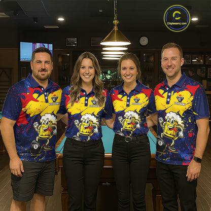Funny Beer 8 Ball Billiard Shirt for Women Custom Billiard Jersey Pool Shirt Polo & Quarter-Zip BHT19