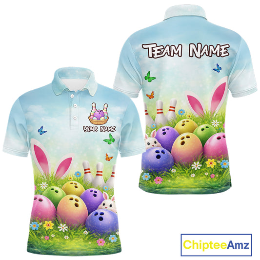 Funny Easter Bowling Shirt Custom Bowling Team Jersey for Men Bowling Outfit Polo & 1/4 Zip QZT979