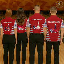 Load image into Gallery viewer, Custom American Flag Bowling Team Shirt Bowling Jersey for Men Polo &amp; Quarter-Zip Bowling Uniform QZT1130