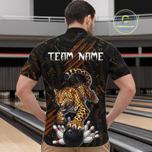 Load image into Gallery viewer, Custom Leopard Bowling Shirt for Men Bowling Team Jersey Polo &amp; Quarter-Zip Bowling Performance QZT983