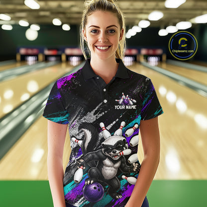 Custom Funny Honey Badger Bowling Shirt for Women Bowling Team Jersey Bowling Outfit QZT1201