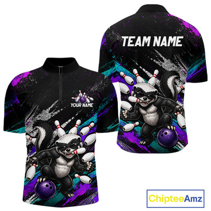 Custom Funny Honey Badger Bowling Shirt for Men Bowling Team Jersey Bowling Outfit QZT1201