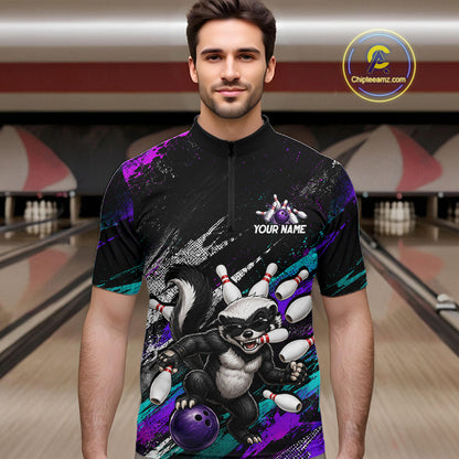 Custom Funny Honey Badger Bowling Shirt for Men Bowling Team Jersey Bowling Outfit QZT1201