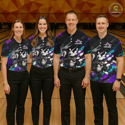 Custom Funny Honey Badger Bowling Shirt for Men Bowling Team Jersey Bowling Outfit QZT1201