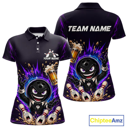 Custom Beer Bowling Shirt for Women Funny Bowling Team Jersey Polo & Quarter-Zip QZT1223