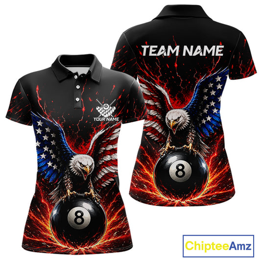 Black polo shirt with eagle design and 'Team Name' text on a white background