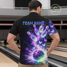 Load image into Gallery viewer, Neon Aurora Bowling Shirt Custom Galaxy Glow Bowling Jersey for Men Polo &amp; Quarter-Zip QZT967