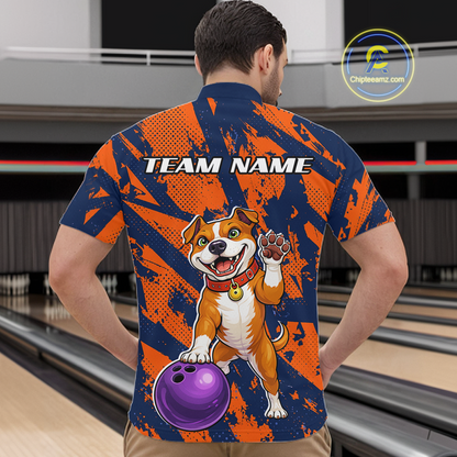 Custom Pitbull Bowling Shirt for Men Bowling Team Jersey Polo & Quarter-Zip QZT1002