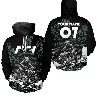 Custom ATV Motocross Hoodie Green Quad Bike Hoodie Men Women Kid Racing Off-Road MHT201