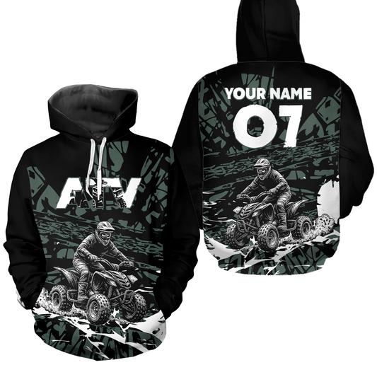 Custom ATV Motocross Hoodie Green Quad Bike Hoodie Men Women Kid Racing Off-Road MHT201