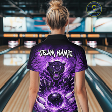 Load image into Gallery viewer, Custom Panther Bowling Shirt for Women Bowling Team Jersey Bowling Outfit Polo &amp; Quarter-Zip QZT970