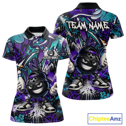 Colorful polo shirt with cartoon character and 'Team Name' text, featuring the brand 'Chiptee Amz'.