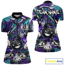 Load image into Gallery viewer, Colorful bowling shirt with cartoon character design and 'Team Name' text on a white background.