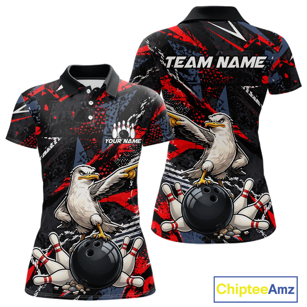 Custom Funny Gull Bowling Team Shirt for Women Bowling League Jersey Polo & Quarter-Zip QZT1016