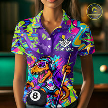 Load image into Gallery viewer, Graffiti shirt with a dinosaur playing pool design, featuring the brand 'Chipteamz'.